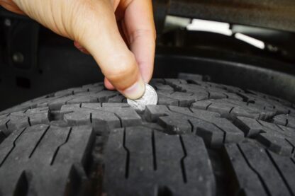 measuring tire depth to avoid accidents
