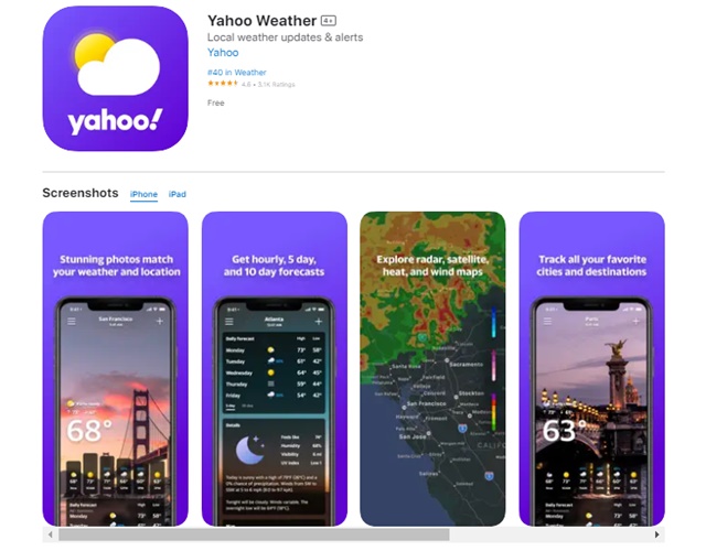 แอป Yahoo Weather